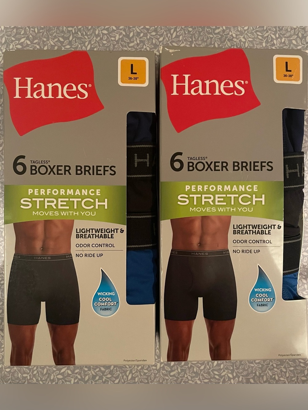 Hanes Men’s Boxer Briefs Pack – Performance Stretch NIB
